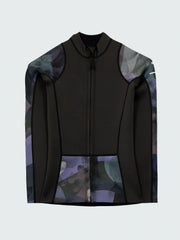 Natural Rubber Long Sleeve Top in Raven Lofi Print - Kaia