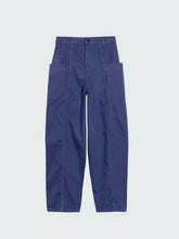 Organic Cotton Barrel Trouser in Navy - Croft