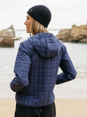 Insulated Hooded Jacket in Navy - Firecrest