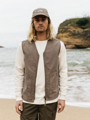 Organic Cotton Gilet in Brown - Basset