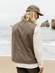 Organic Cotton Gilet in Brown - Basset