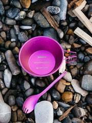 Snow Peak + Finisterre Anodised Backpackers Cup in Anodised Pink