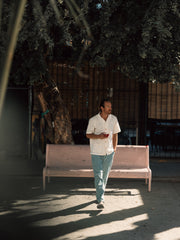 Cotton Short Sleeve Shirt in Ecru - Hendra