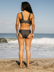 Recycled Bikini Pant in Brown Print - Ailla