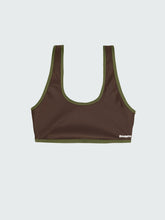 Recycled Scoop Bikini Top in Brown Print - Ailla