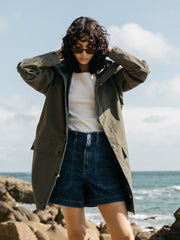 Organic Cotton Waterproof Jacket in Olive - Litus