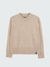 Wool Ribbed Knit Jumper in Oatmeal - Cavan