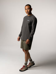 Organic Cotton Long Sleeve T-Shirt in Raven - Heat Wavy