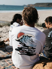 Organic Cotton T-Shirt in White - Thrills Not Spills