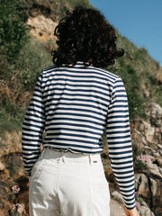 Eldon Long Sleeve T-Shirt in Blue/White