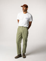 Organic Cotton Basset Utility Trouser in Green