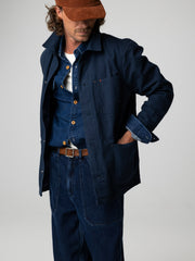 Organic Cotton Lined Jacket in Navy - Basset