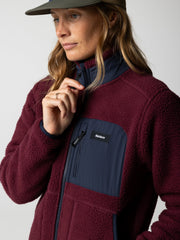Recycled Fleece Jacket in Plum/Navy - Bolster