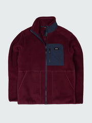 Recycled Fleece Jacket in Plum/Navy - Bolster