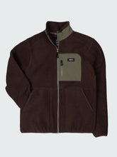 Recycled Fleece Jacket in Brown/Olive - Bolster