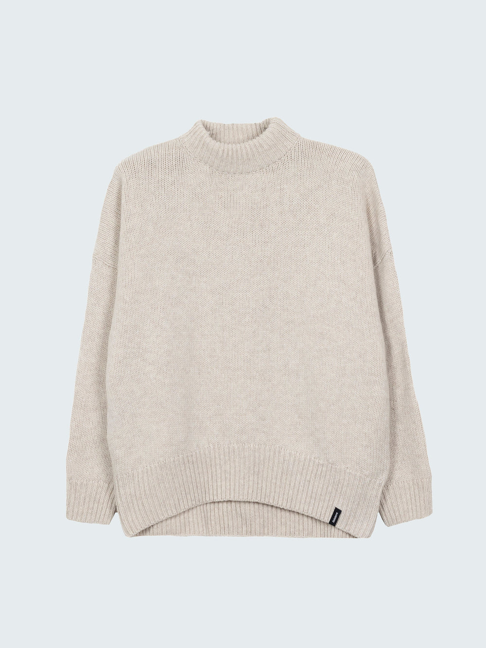 Wool Crew Neck Jumper in Oatmeal - Eyre
