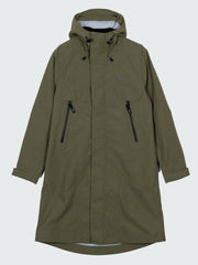 Recycled Longline Waterproof Jacket in Olive - Stormbird