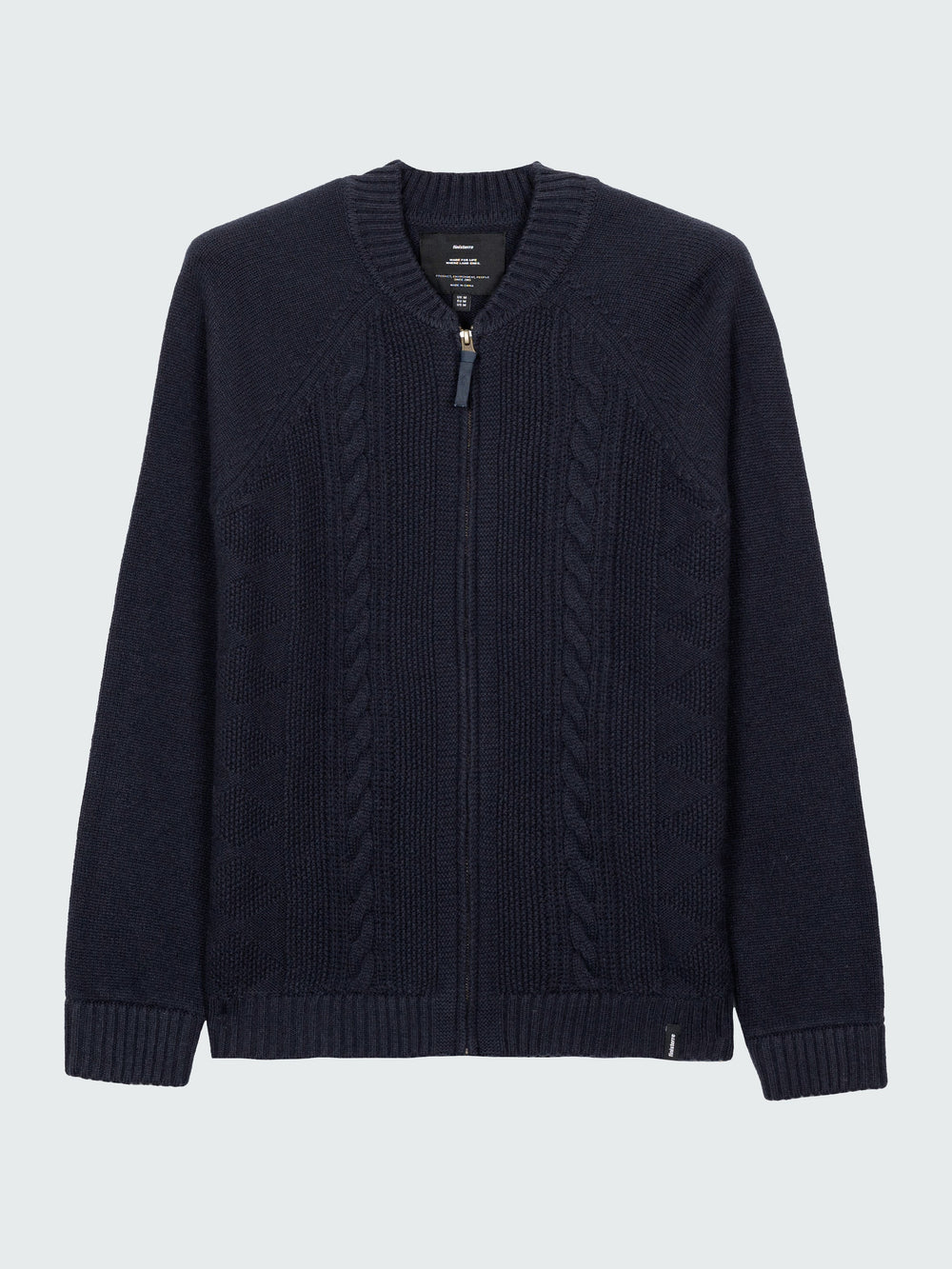 Wool Knit Cardigan in Navy - Polperro