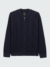 Wool Knit Cardigan in Navy - Polperro