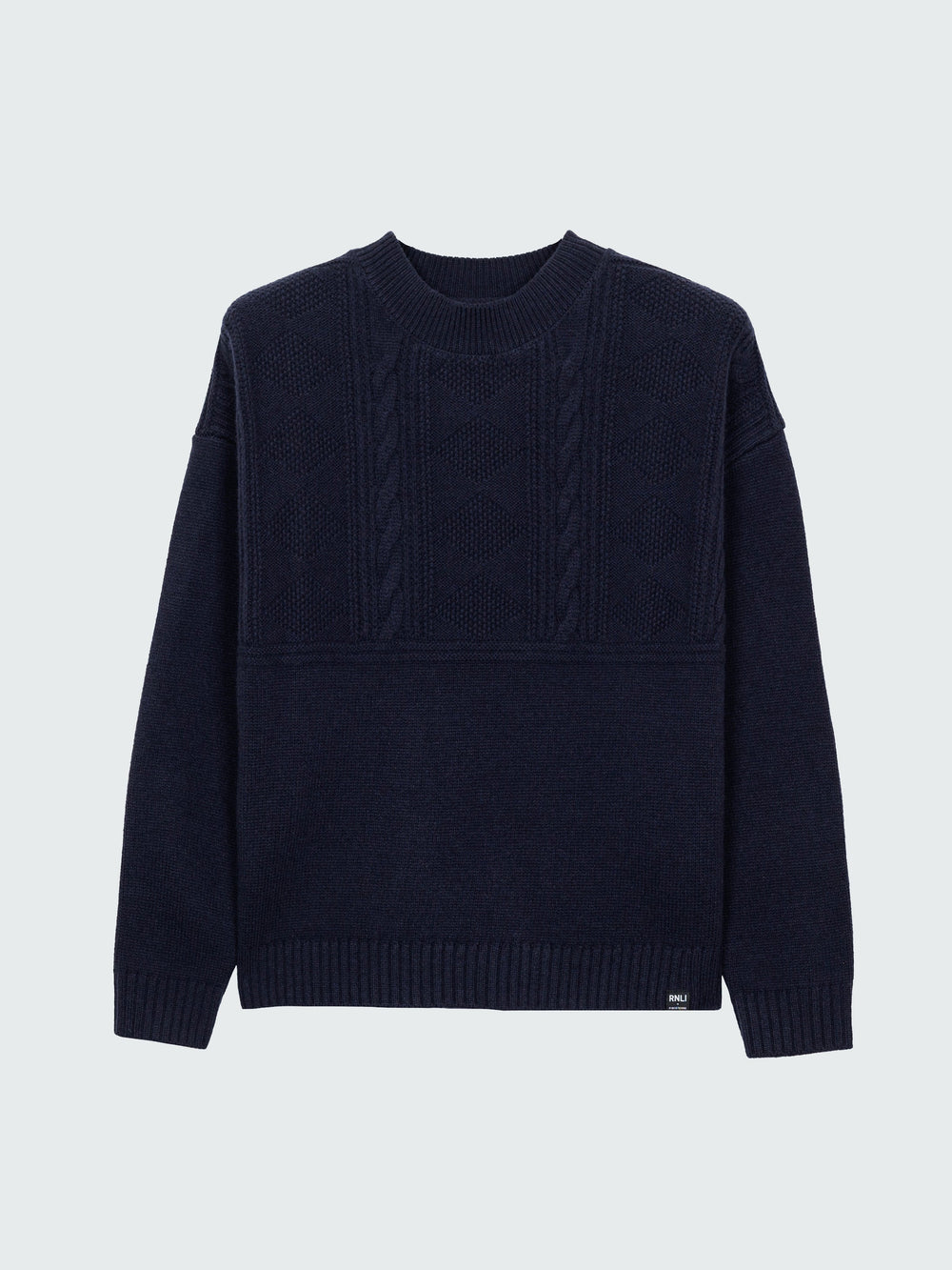 Wool Knit Jumper in Navy - Polperro