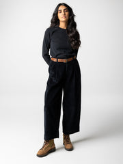 Organic Cotton Cord Trouser in Black - Studio