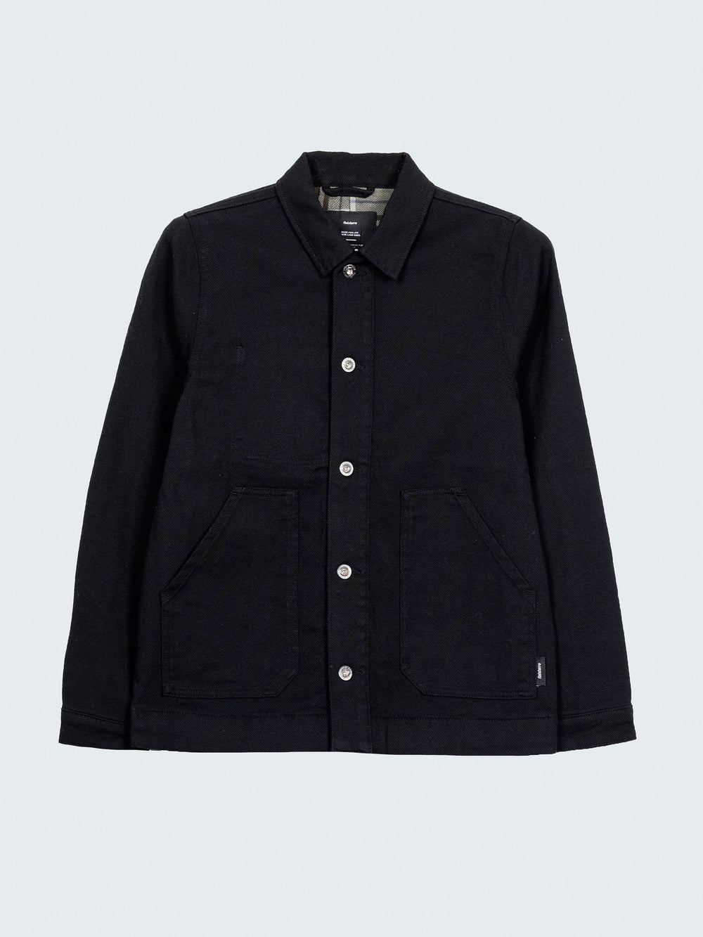 Organic Cotton Flannel Lined Chore Jacket in Black - Yarrel