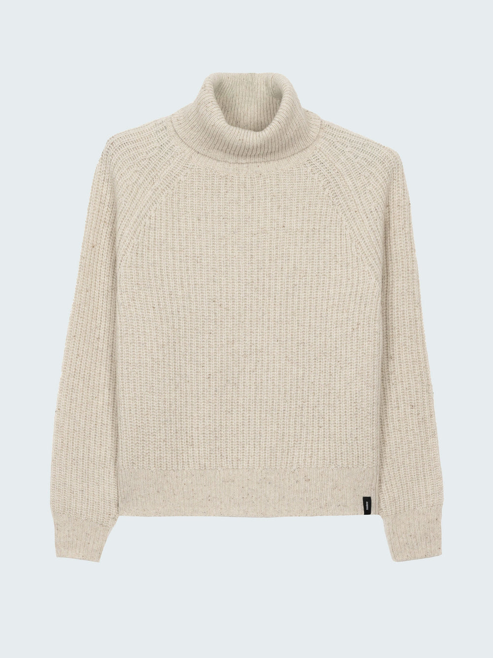 Fisherman Wool Roll Neck Jumper in Ecru - Mora