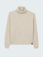Fisherman Wool Roll Neck Jumper in Ecru - Mora