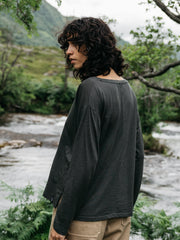 Merino Long Sleeve Baselayer in Raven Black - Seeker