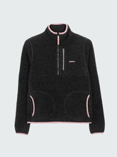 Recycled Wool 1/4 Zip Fleece in Raven Black - Hegen
