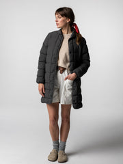 Recycled Quilted Coat in Raven Black - Lapwing