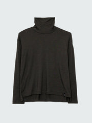 Merino High Neck T-Shirt in Raven - Seeker