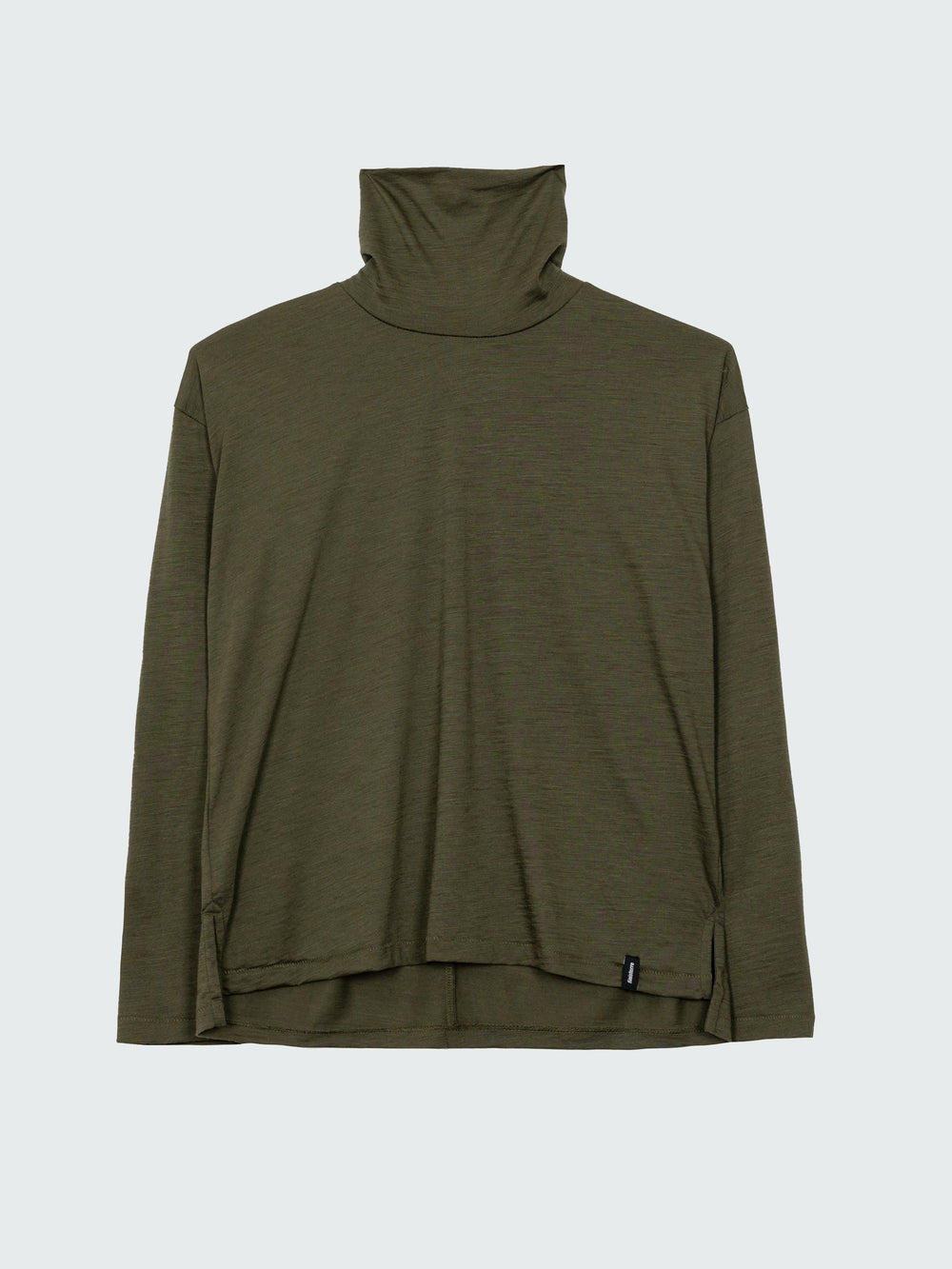 Merino High Neck T-Shirt in Olive - Seeker
