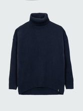 Roll Neck Knit Jumper in Navy - Eyre