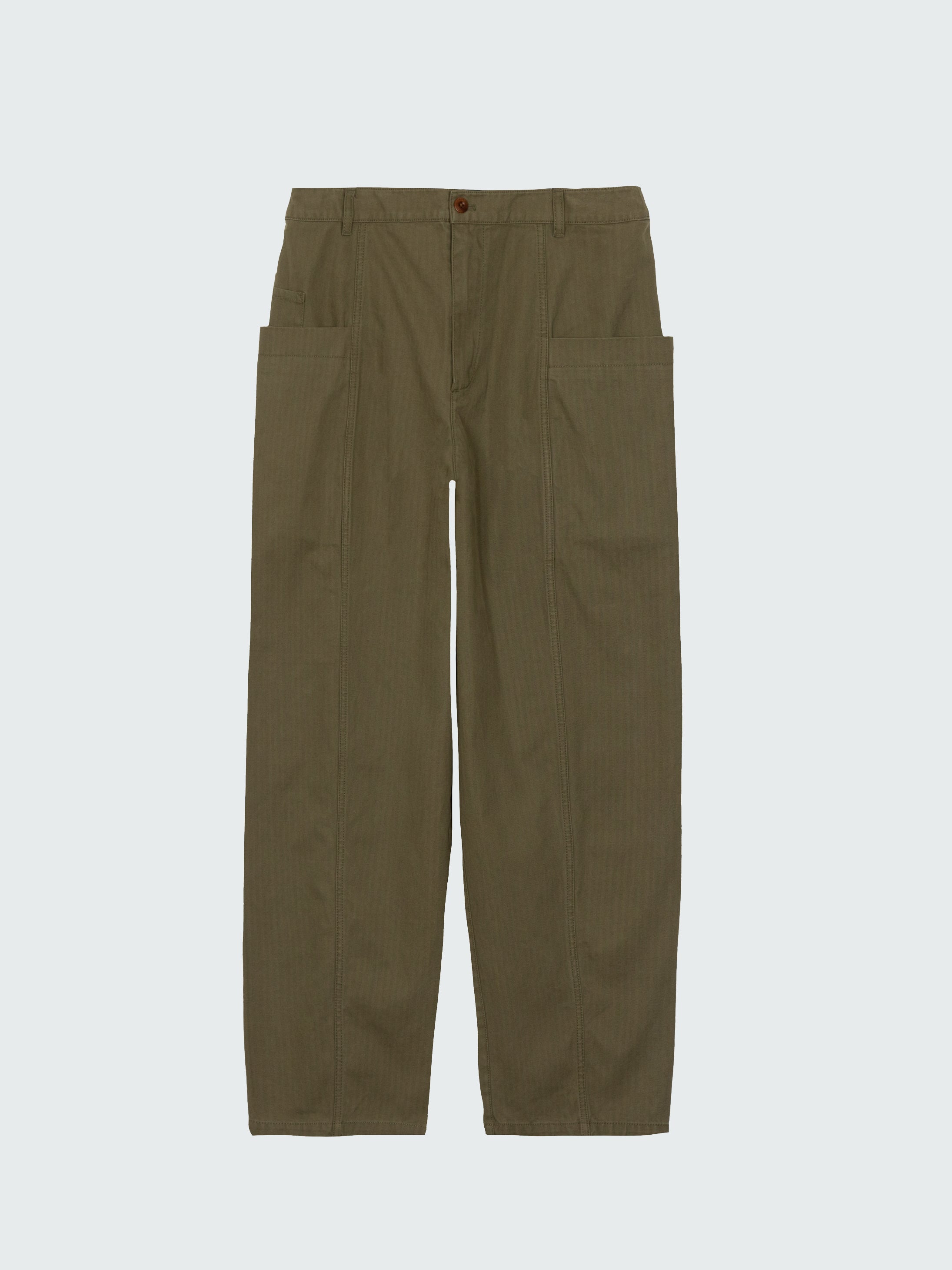 Organic Cotton Barrel Trouser in Olive - Croft