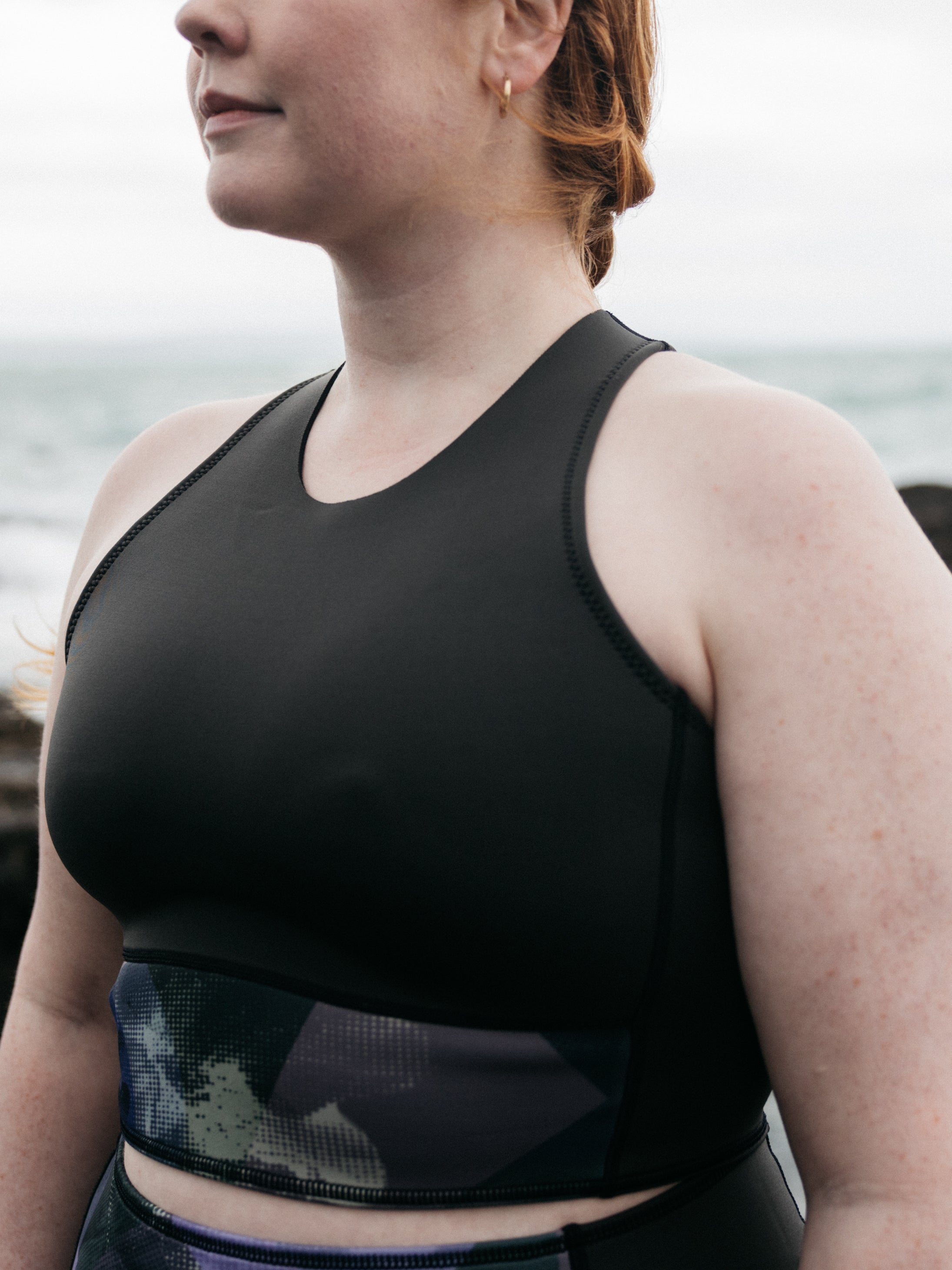 Natural Rubber Bikini Top in Raven Lofi Print - Kaia