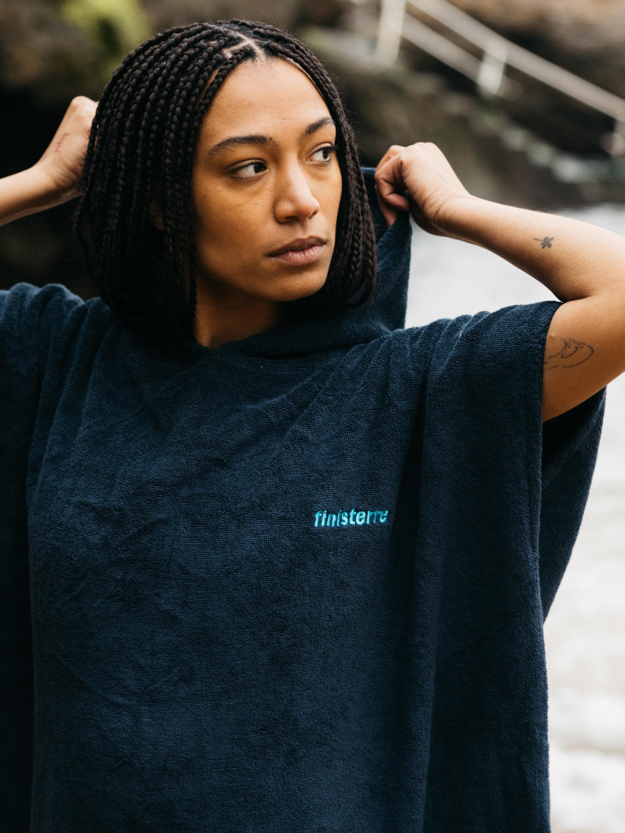 Organic Cotton Robe in Navy - Clearwater
