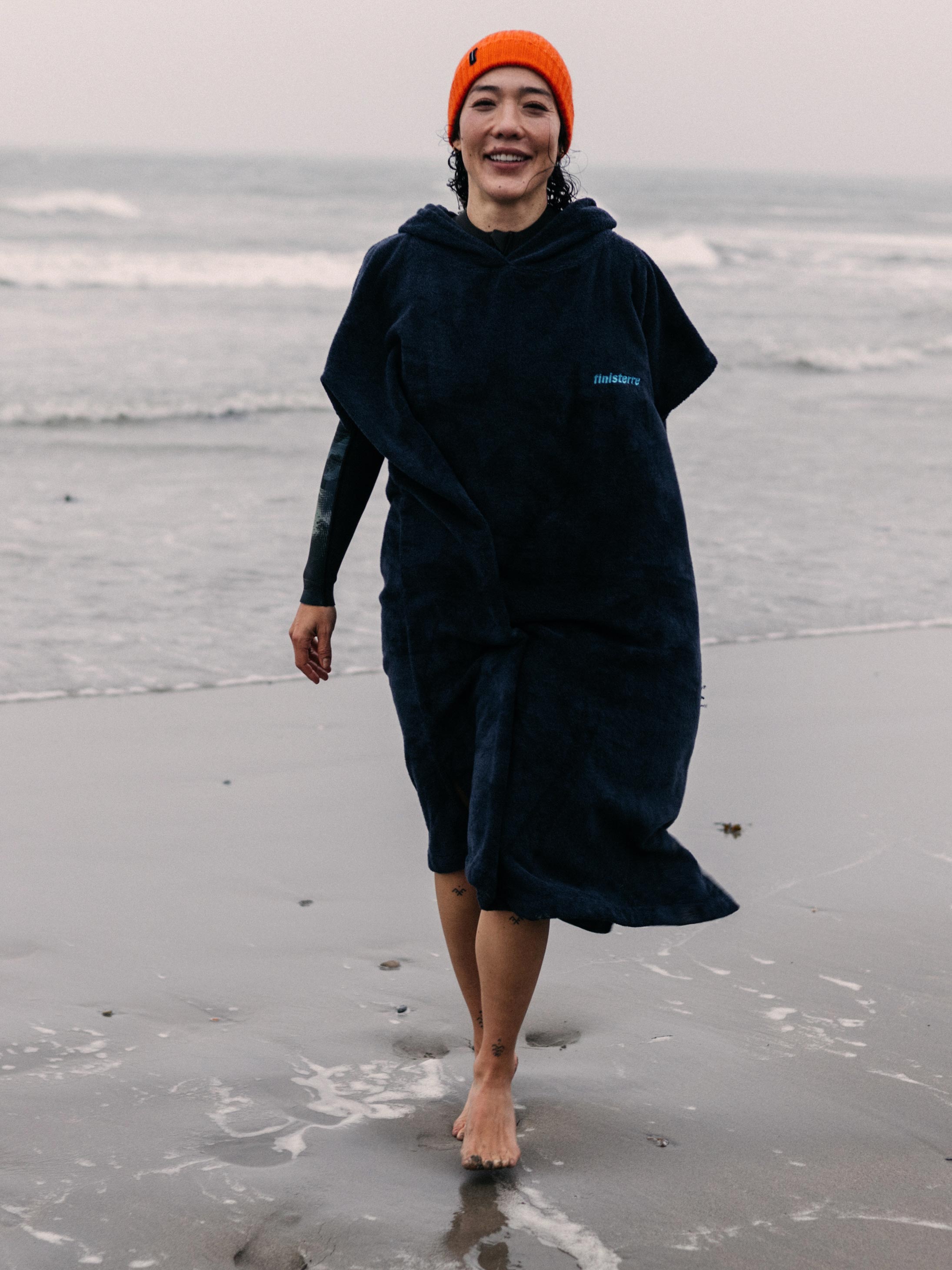 Organic Cotton Robe in Navy - Clearwater