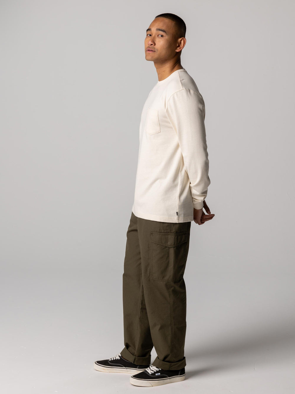 Cotton Blend T-Shirt in Ecru - Orca