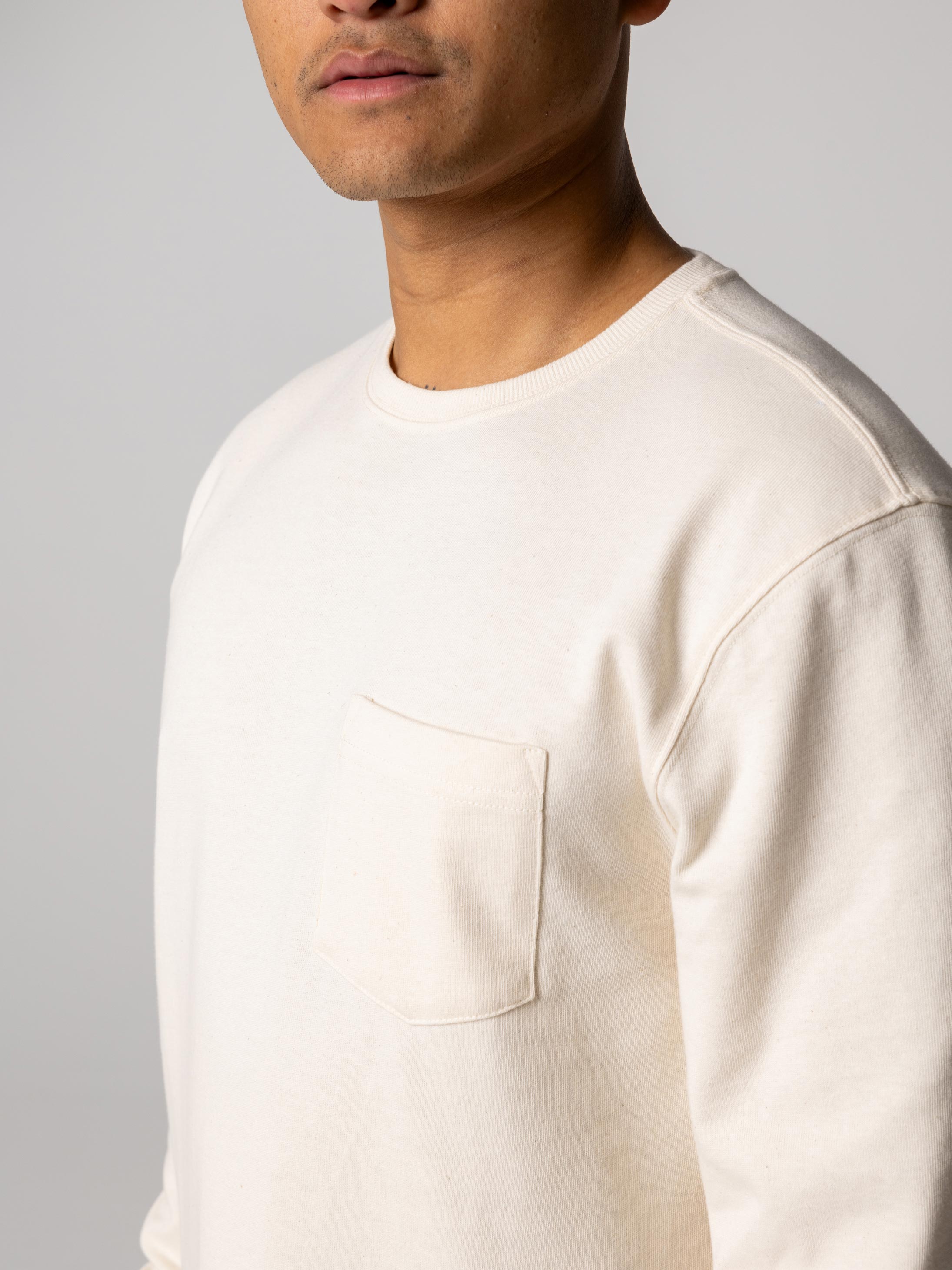Cotton Blend T-Shirt in Ecru - Orca