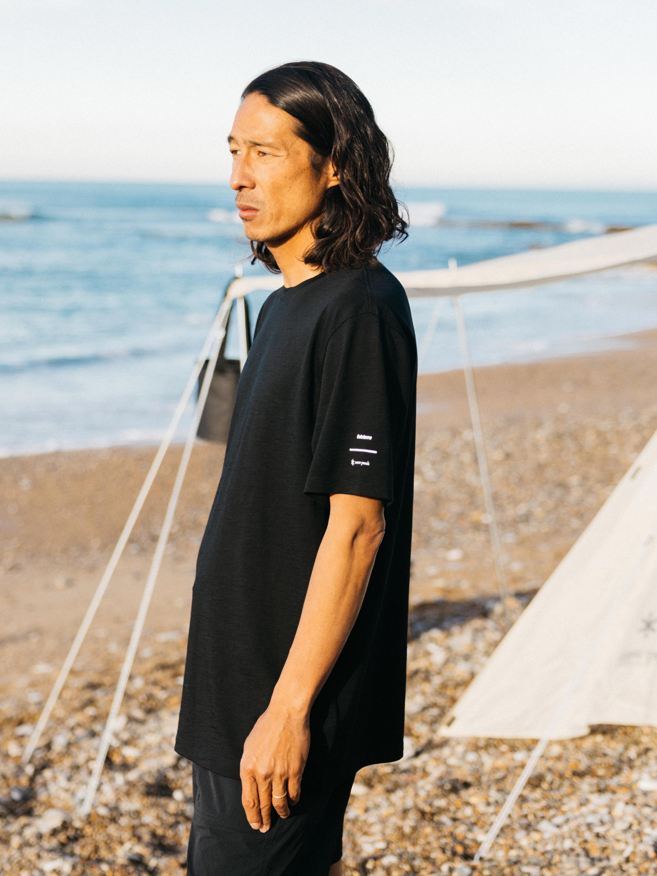 Snow Peak + Finisterre Merino T-Shirt in Black