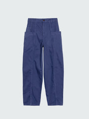 Organic Cotton Barrel Trouser in Navy - Croft