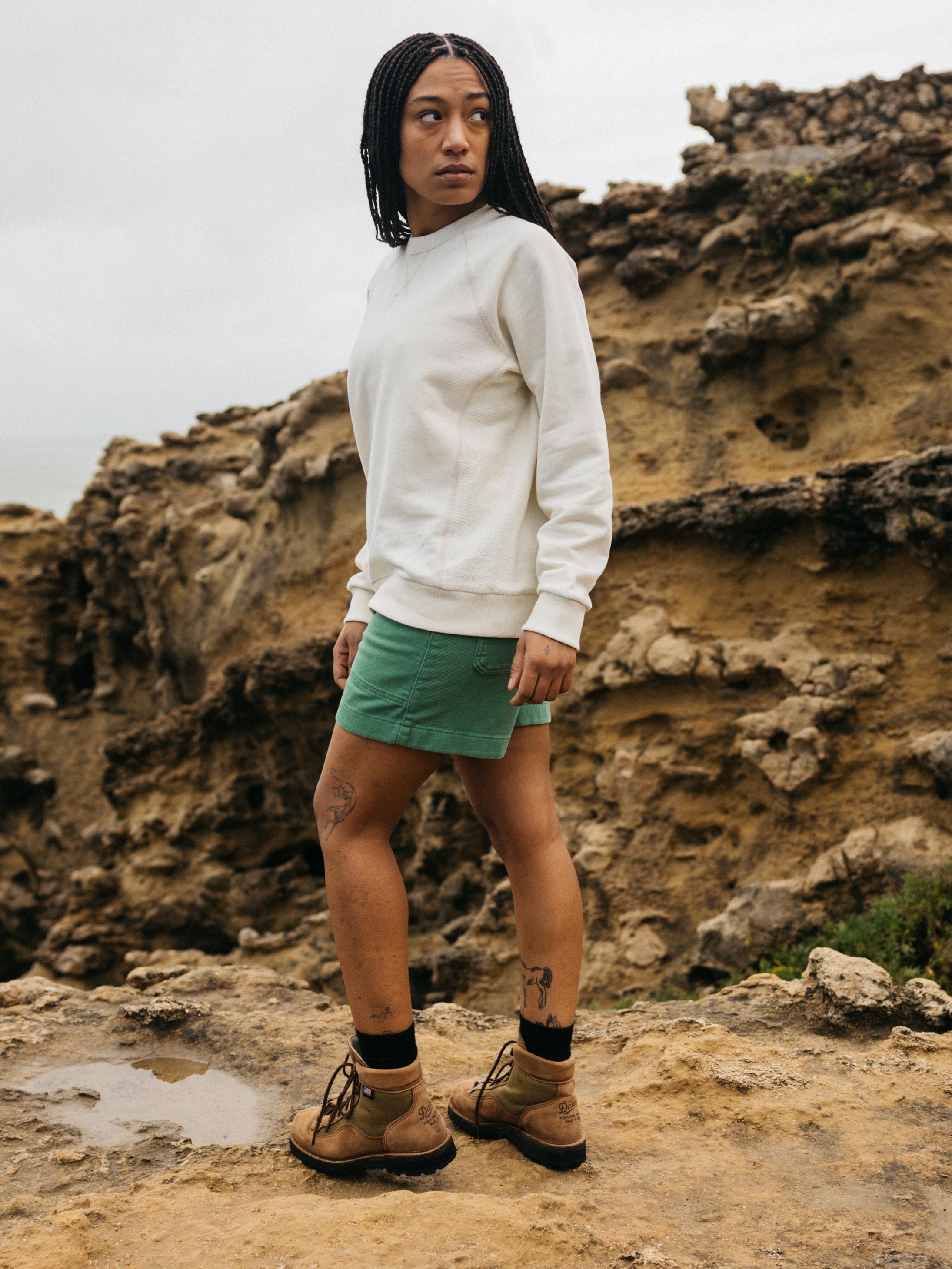 Organic Retro Sweatshirt in Ecru - Serpentine