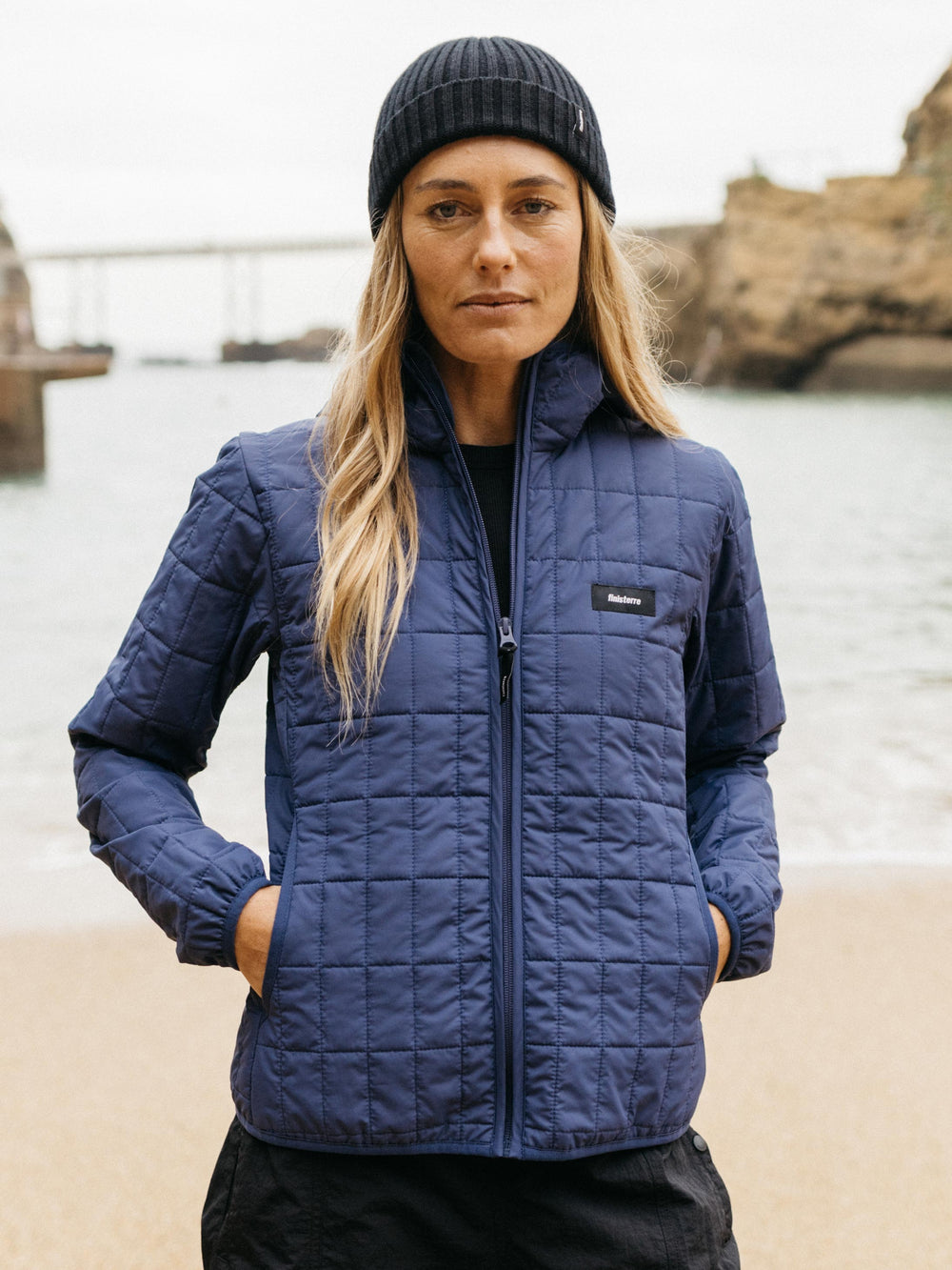 Insulated Hooded Jacket in Navy - Firecrest