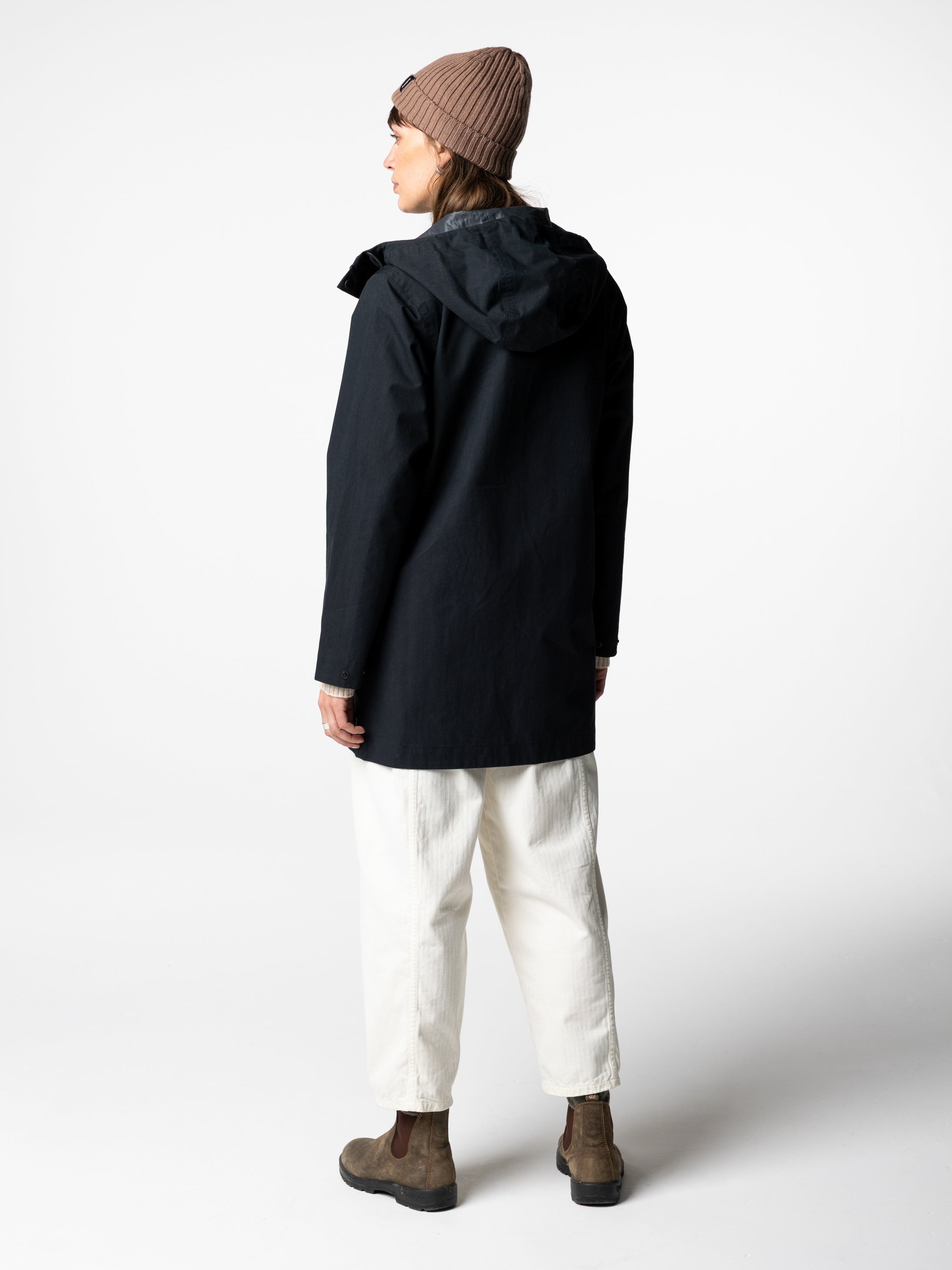 Organic Cotton Waterproof Jacket in Black - Litus
