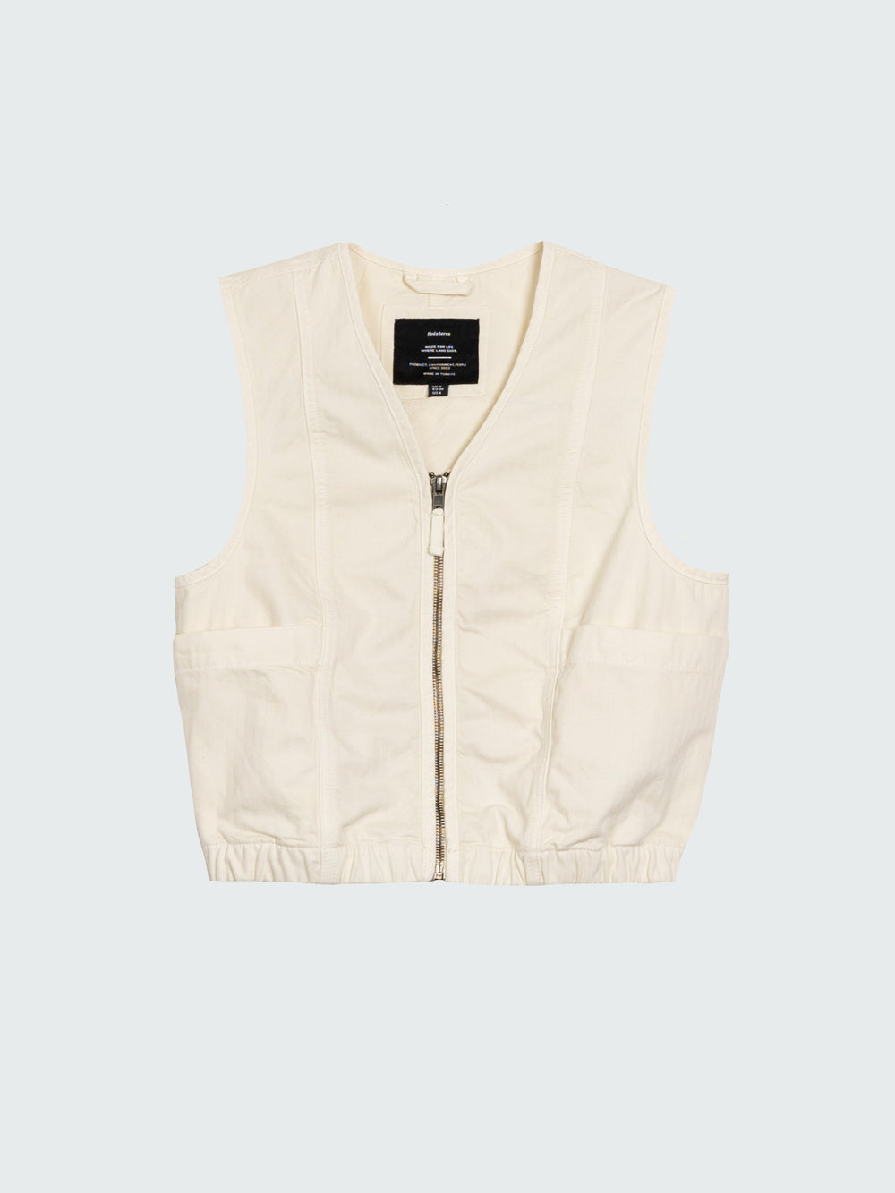 Organic Cotton Gilet in Ecru - Croft