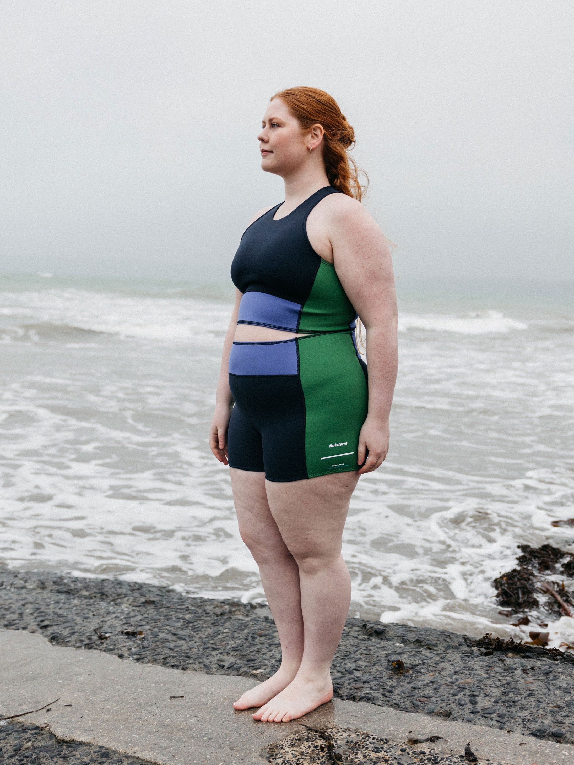 Natural Rubber Yulex Pant in Navy/Lake/Green - Kaia