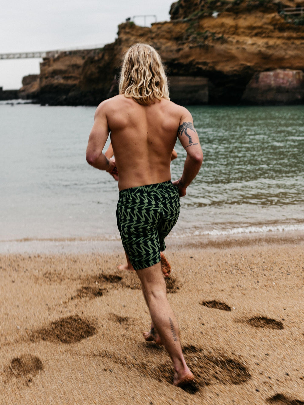 Recycled Swim Short in Navy Print - Atlas