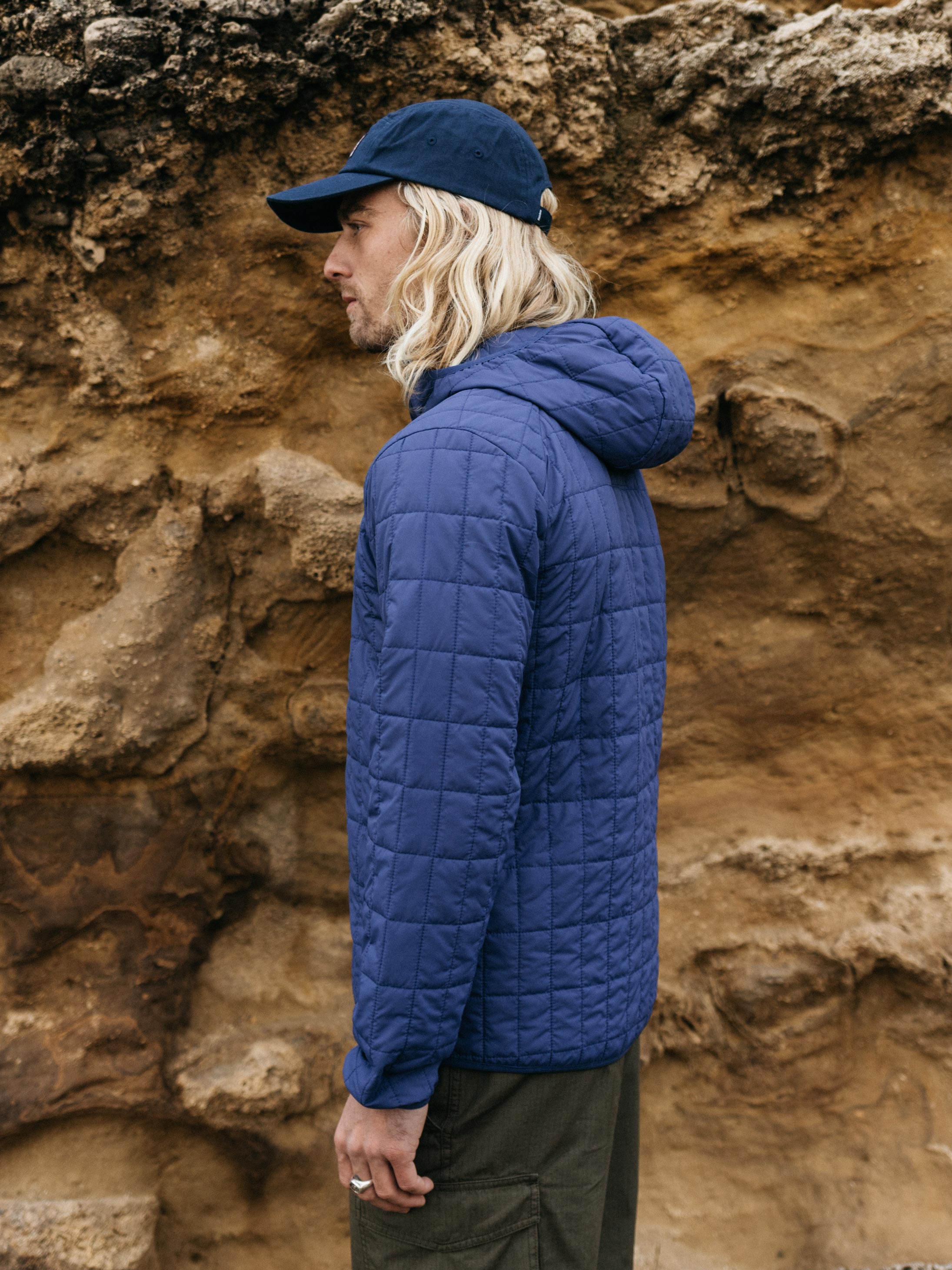 Insulated Hooded Jacket in Navy - Firecrest
