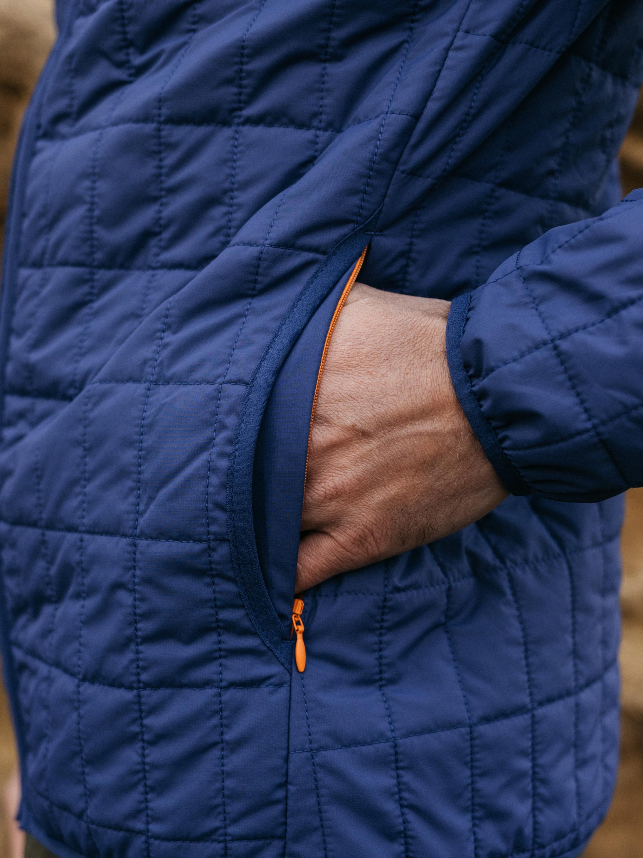 Insulated Hooded Jacket in Navy - Firecrest